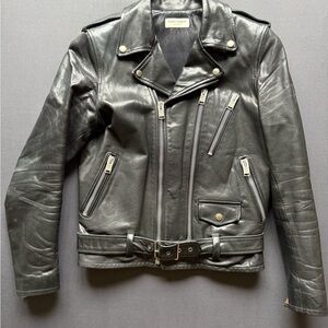 Saint Laurent Black Leather L17 Biker Jacket